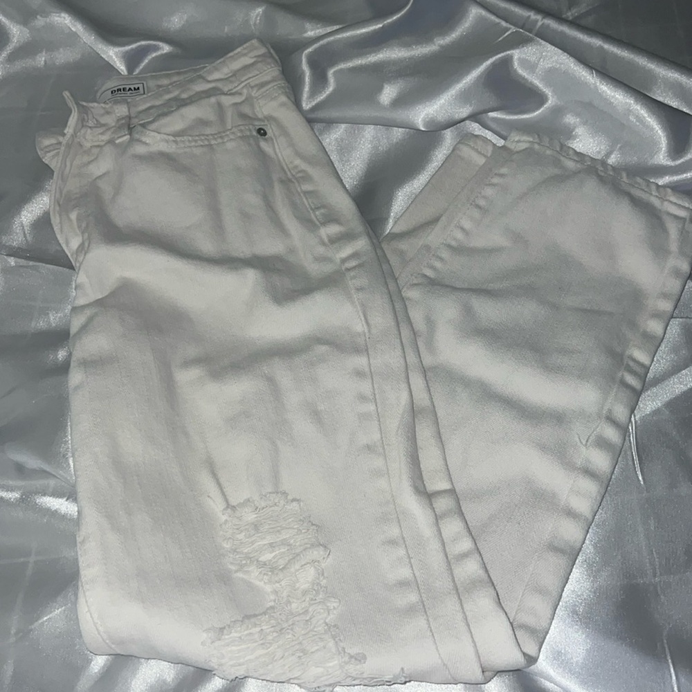 YMI White ripped high waisted  mom jeans size 4